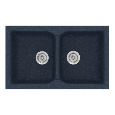 Νεροχύτης συνθετικός γρανίτη Sanitec Classic 336 86x50cm σε χρώμα 18. Granite Blue