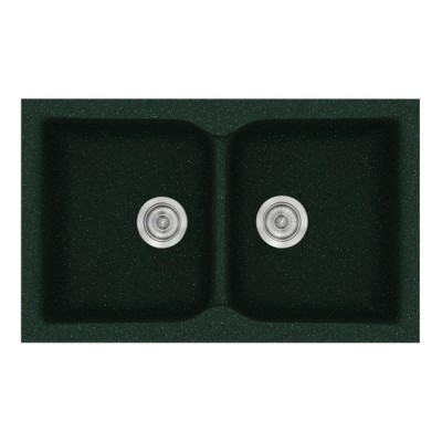 Νεροχύτης συνθετικός γρανίτη Sanitec Classic 336 86x50cm σε χρώμα 19. Granite Green