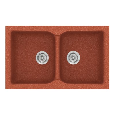 Νεροχύτης συνθετικός γρανίτη Sanitec Classic 336 86x50cm σε χρώμα 20. Granite Terracota