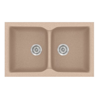 Νεροχύτης συνθετικός γρανίτη Sanitec Classic 336 86x50cm σε χρώμα 21. Granite Sand