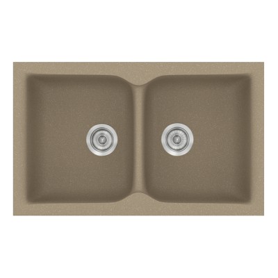 Νεροχύτης συνθετικός γρανίτη Sanitec Classic 336 86x50cm σε χρώμα 42. Granite Taupe