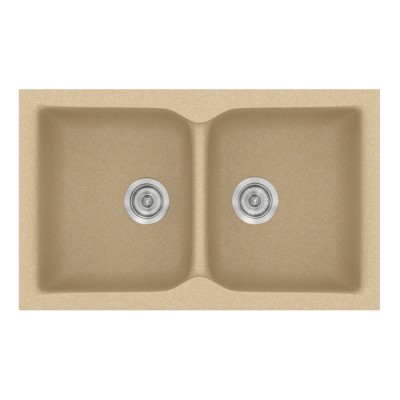 Νεροχύτης συνθετικός γρανίτη Sanitec Classic 336 86x50cm σε χρώμα 45. Granite Cappucino