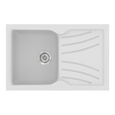 Νεροχύτης συνθετικός γρανίτη Sanitec Classic 337 86x50cm σε χρώμα 00. White