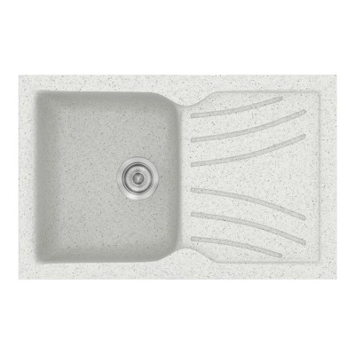 Νεροχύτης συνθετικός γρανίτη Sanitec Classic 337 86x50cm σε χρώμα 01. Granite White