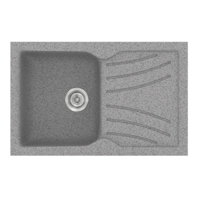 Νεροχύτης συνθετικός γρανίτη Sanitec Classic 337 86x50cm σε χρώμα 04. Granite Grey