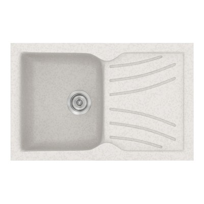 Νεροχύτης συνθετικός γρανίτη Sanitec Classic 337 86x50cm σε χρώμα 14. Metallic Ice