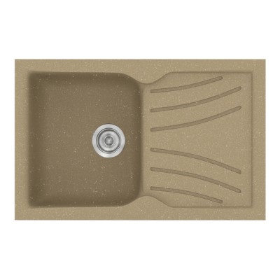 Νεροχύτης συνθετικός γρανίτη Sanitec Classic 337 86x50cm σε χρώμα 15. Metallic Cream