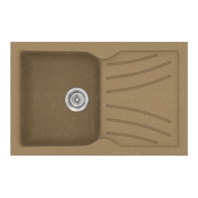 Νεροχύτης συνθετικός γρανίτη Sanitec Classic 337 86x50cm σε χρώμα 16. Metallic Coffee