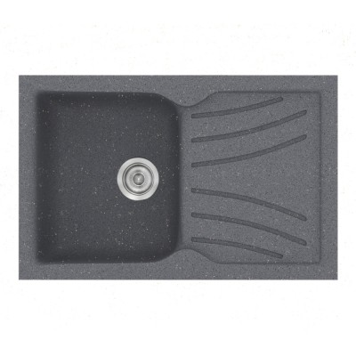 Νεροχύτης συνθετικός γρανίτη Sanitec Classic 337 86x50cm σε χρώμα 17. Metallic Silver