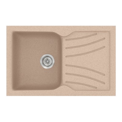 Νεροχύτης συνθετικός γρανίτη Sanitec Classic 337 86x50cm σε χρώμα 21. Granite Sand