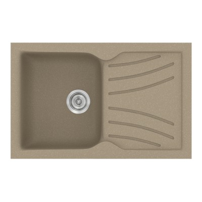 Νεροχύτης συνθετικός γρανίτη Sanitec Classic 337 86x50cm σε χρώμα 42. Granite Taupe
