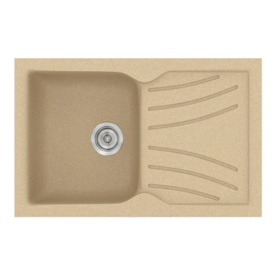 Νεροχύτης συνθετικός γρανίτη Sanitec Classic 337 86x50cm σε χρώμα 45. Granite Cappucino