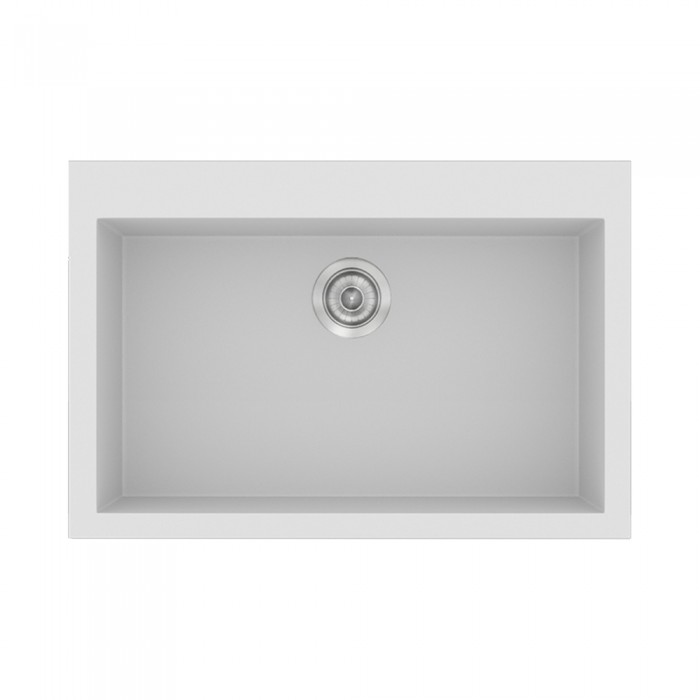 Νεροχύτης συνθετικός γρανίτη Sanitec Classic 338 70x50cm σε χρώμα 00. White