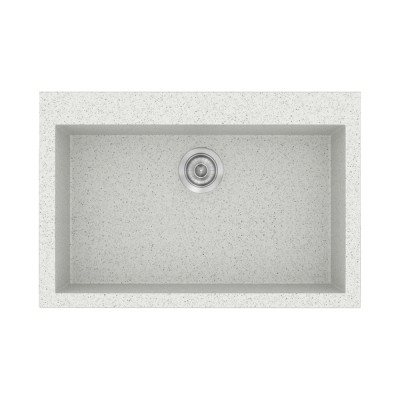 Νεροχύτης συνθετικός γρανίτη Sanitec Classic 338 70x50cm σε χρώμα 01. Granite White