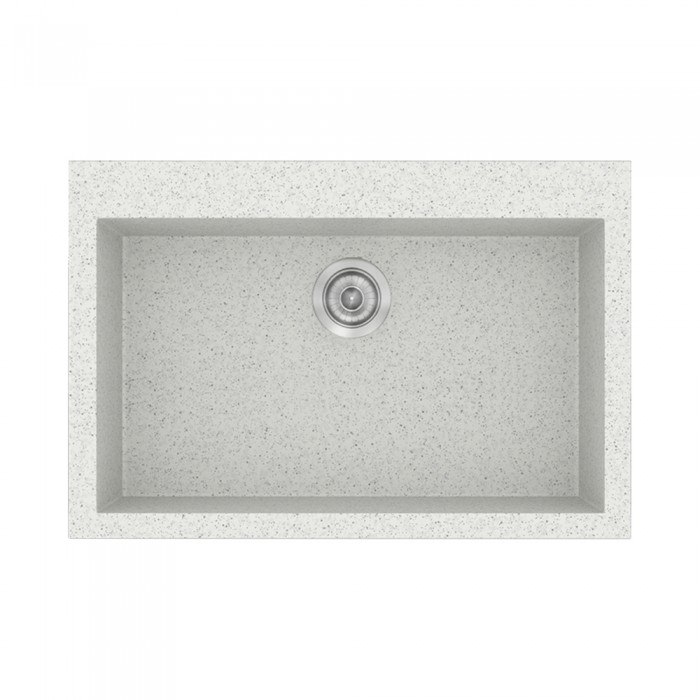 Νεροχύτης συνθετικός γρανίτη Sanitec Classic 338 70x50cm σε χρώμα 01. Granite White