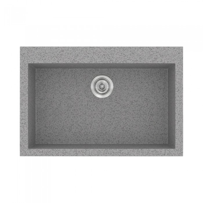 Νεροχύτης συνθετικός γρανίτη Sanitec Classic 338 70x50cm σε χρώμα 04. Granite Grey