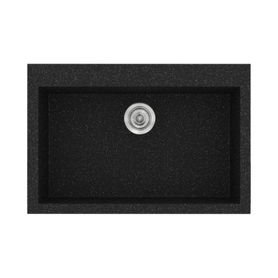 Νεροχύτης συνθετικός γρανίτη Sanitec Classic 338 70x50cm σε χρώμα 05. Granite Black