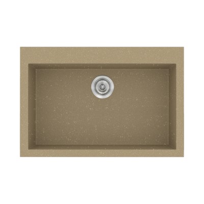 Νεροχύτης συνθετικός γρανίτη Sanitec Classic 338 70x50cm σε χρώμα 15. Metallic Cream