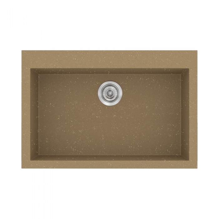 Νεροχύτης συνθετικός γρανίτη Sanitec Classic 338 70x50cm σε χρώμα 16. Metallic Coffee