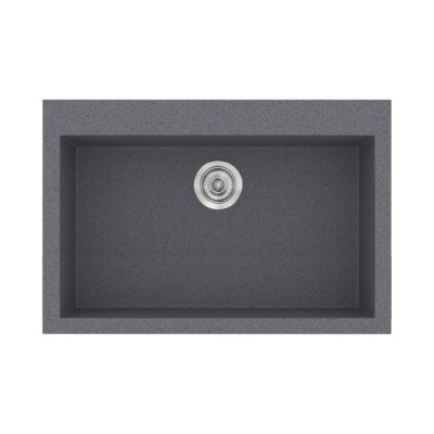 Νεροχύτης συνθετικός γρανίτη Sanitec Classic 338 70x50cm σε χρώμα 17. Metallic Silver