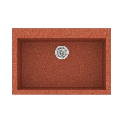 Νεροχύτης συνθετικός γρανίτη Sanitec Classic 338 70x50cm σε χρώμα 20. Granite Terracota