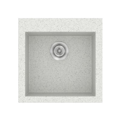 Νεροχύτης συνθετικός γρανίτη Sanitec Classic 339 50x50cm σε χρώμα 01. Granite White