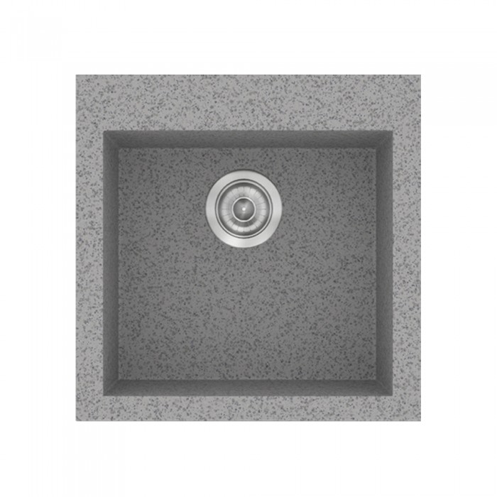 Νεροχύτης συνθετικός γρανίτη Sanitec Classic 339 50x50cm σε χρώμα 04. Granite Grey