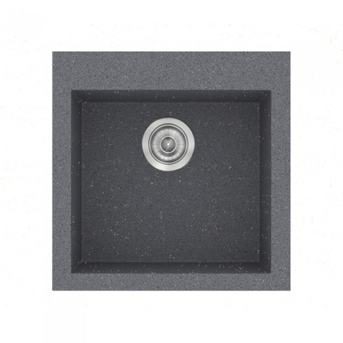 Νεροχύτης συνθετικός γρανίτη Sanitec Classic 339 50x50cm σε χρώμα 17. Metallic Silver