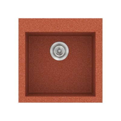 Νεροχύτης συνθετικός γρανίτη Sanitec Classic 339 50x50cm σε χρώμα 20. Granite Terracota
