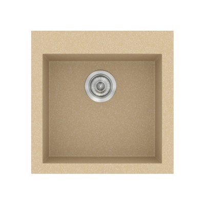 Νεροχύτης συνθετικός γρανίτη Sanitec Classic 339 50x50cm σε χρώμα 45. Granite Cappucino