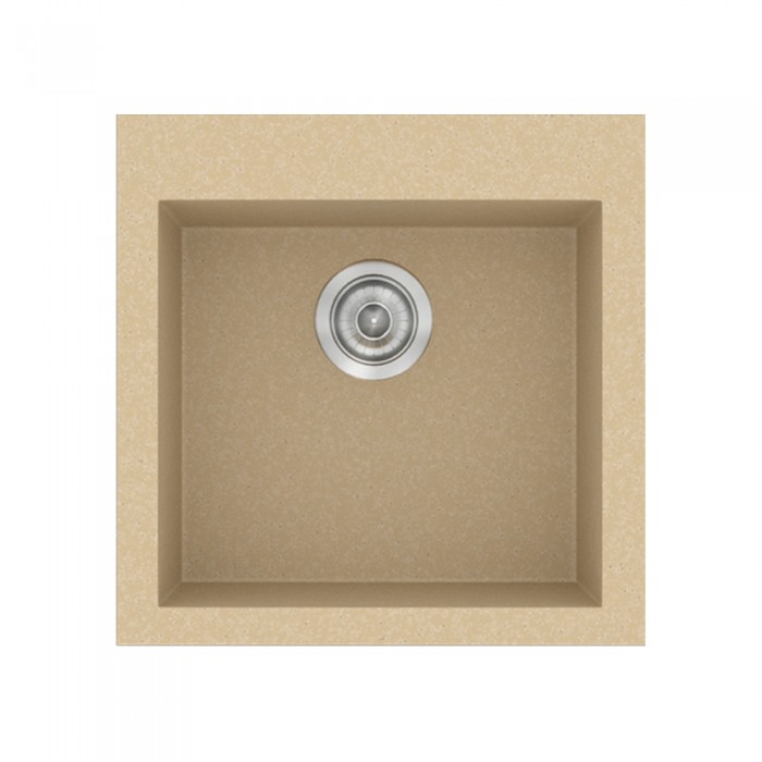 Νεροχύτης συνθετικός γρανίτη Sanitec Classic 339 50x50cm σε χρώμα 45. Granite Cappucino