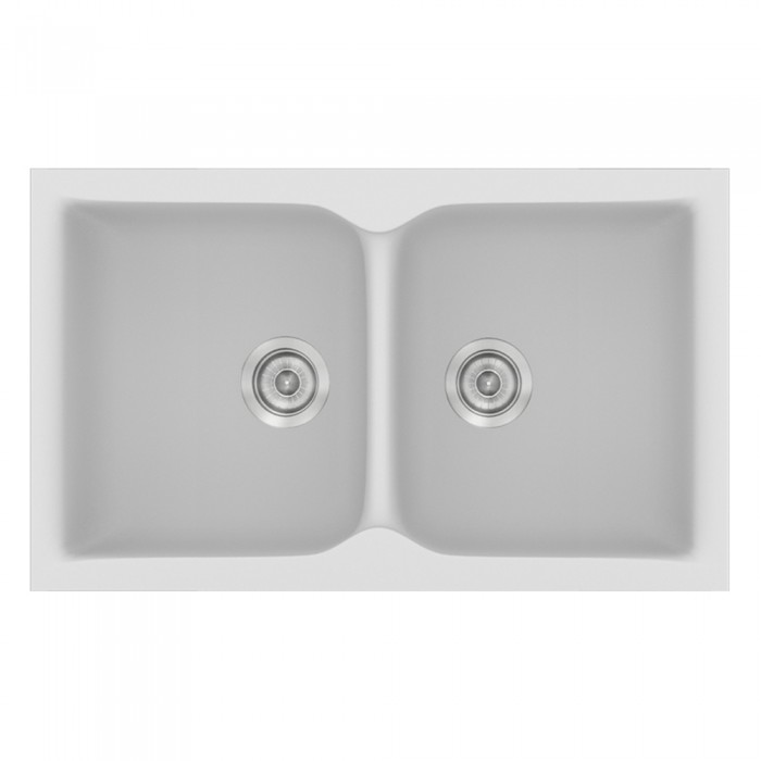 Νεροχύτης συνθετικός γρανίτη Sanitec Classic 340 78x50cm σε χρώμα 00. White