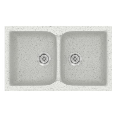 Νεροχύτης συνθετικός γρανίτη Sanitec Classic 340 78x50cm σε χρώμα 01. Granite White