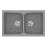 Νεροχύτης συνθετικός γρανίτη Sanitec Classic 340 78x50cm σε χρώμα 04. Granite Grey