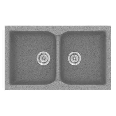 Νεροχύτης συνθετικός γρανίτη Sanitec Classic 340 78x50cm σε χρώμα 04. Granite Grey