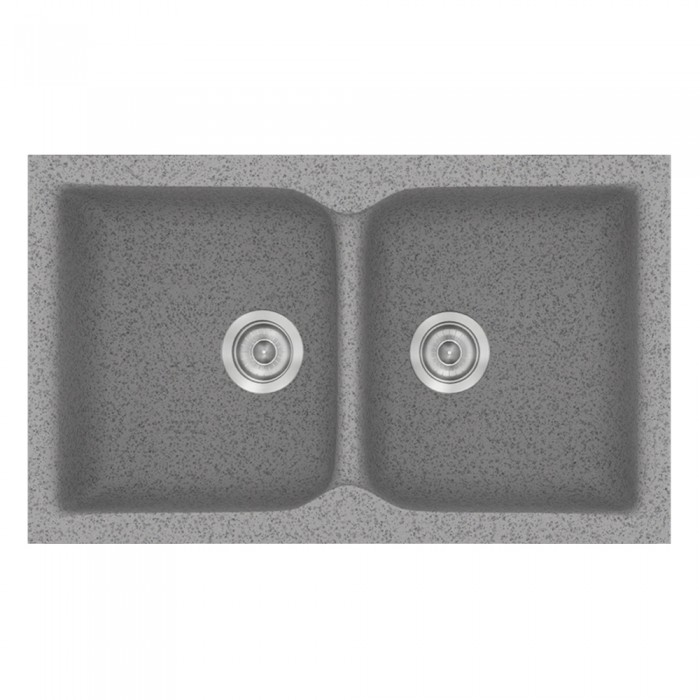 Νεροχύτης συνθετικός γρανίτη Sanitec Classic 340 78x50cm σε χρώμα 04. Granite Grey