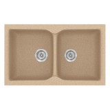 Νεροχύτης συνθετικός γρανίτη Sanitec Classic 340 78x50cm σε χρώμα 10. Granite Beige