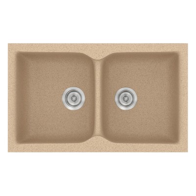 Νεροχύτης συνθετικός γρανίτη Sanitec Classic 340 78x50cm σε χρώμα 10. Granite Beige