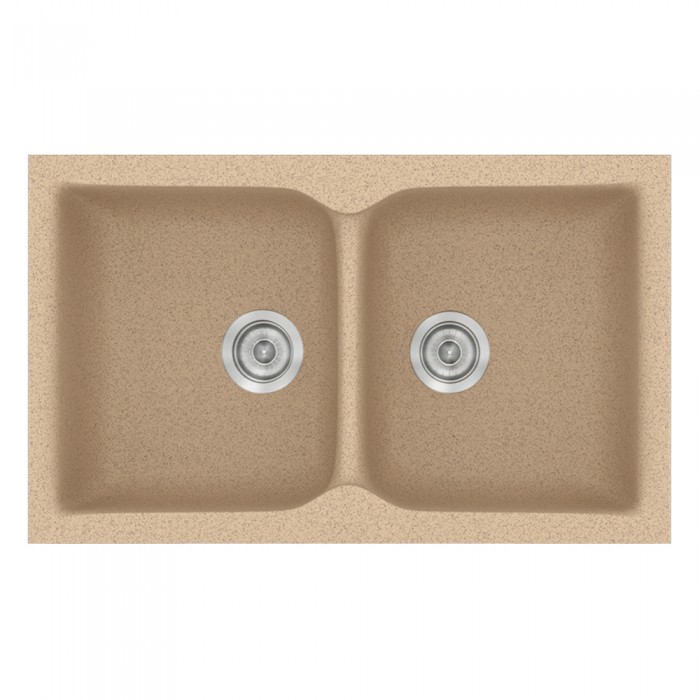 Νεροχύτης συνθετικός γρανίτη Sanitec Classic 340 78x50cm σε χρώμα 10. Granite Beige