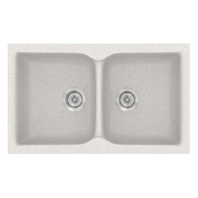 Νεροχύτης συνθετικός γρανίτη Sanitec Classic 340 78x50cm σε χρώμα 14. Metallic Ice