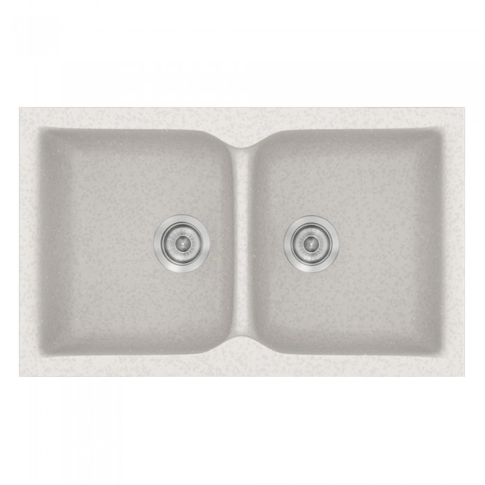 Νεροχύτης συνθετικός γρανίτη Sanitec Classic 340 78x50cm σε χρώμα 14. Metallic Ice