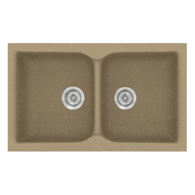 Νεροχύτης συνθετικός γρανίτη Sanitec Classic 340 78x50cm σε χρώμα 15. Metallic Cream