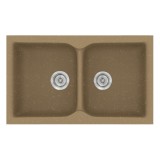 Νεροχύτης συνθετικός γρανίτη Sanitec Classic 340 78x50cm σε χρώμα 16. Metallic Coffee