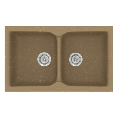 Νεροχύτης συνθετικός γρανίτη Sanitec Classic 340 78x50cm σε χρώμα 16. Metallic Coffee