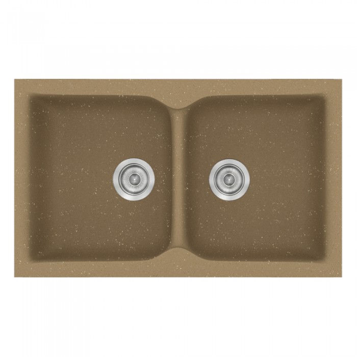 Νεροχύτης συνθετικός γρανίτη Sanitec Classic 340 78x50cm σε χρώμα 16. Metallic Coffee