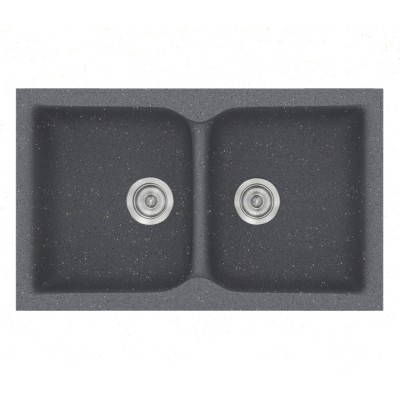 Νεροχύτης συνθετικός γρανίτη Sanitec Classic 340 78x50cm σε χρώμα 17. Metallic Silver