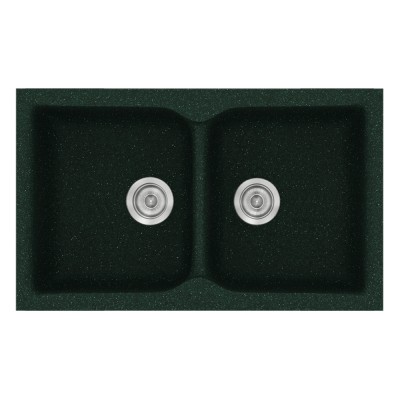 Νεροχύτης συνθετικός γρανίτη Sanitec Classic 340 78x50cm σε χρώμα 19. Granite Green