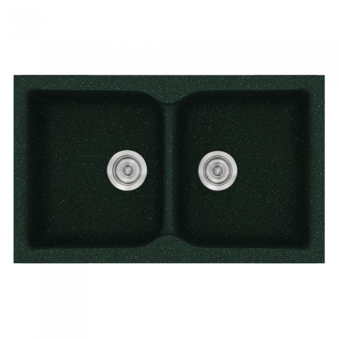 Νεροχύτης συνθετικός γρανίτη Sanitec Classic 340 78x50cm σε χρώμα 19. Granite Green