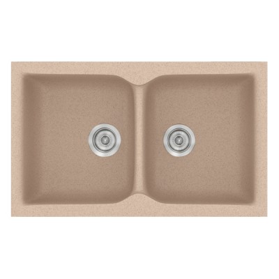 Νεροχύτης συνθετικός γρανίτη Sanitec Classic 340 78x50cm σε χρώμα 21. Granite Sand