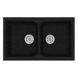 Νεροχύτης συνθετικός γρανίτη Sanitec Classic 340 78x50cm σε χρώμα 22. Metallic Space